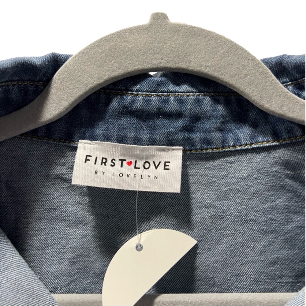 NWT First Love|Denim Button Down|Size Small - Picture 2 of 6